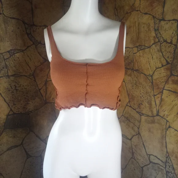Garage Rust Ribbed Tank Top - Picture 1 of 4